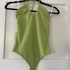 NWT Aritzia Babaton Contour Halter Green Bodysuit